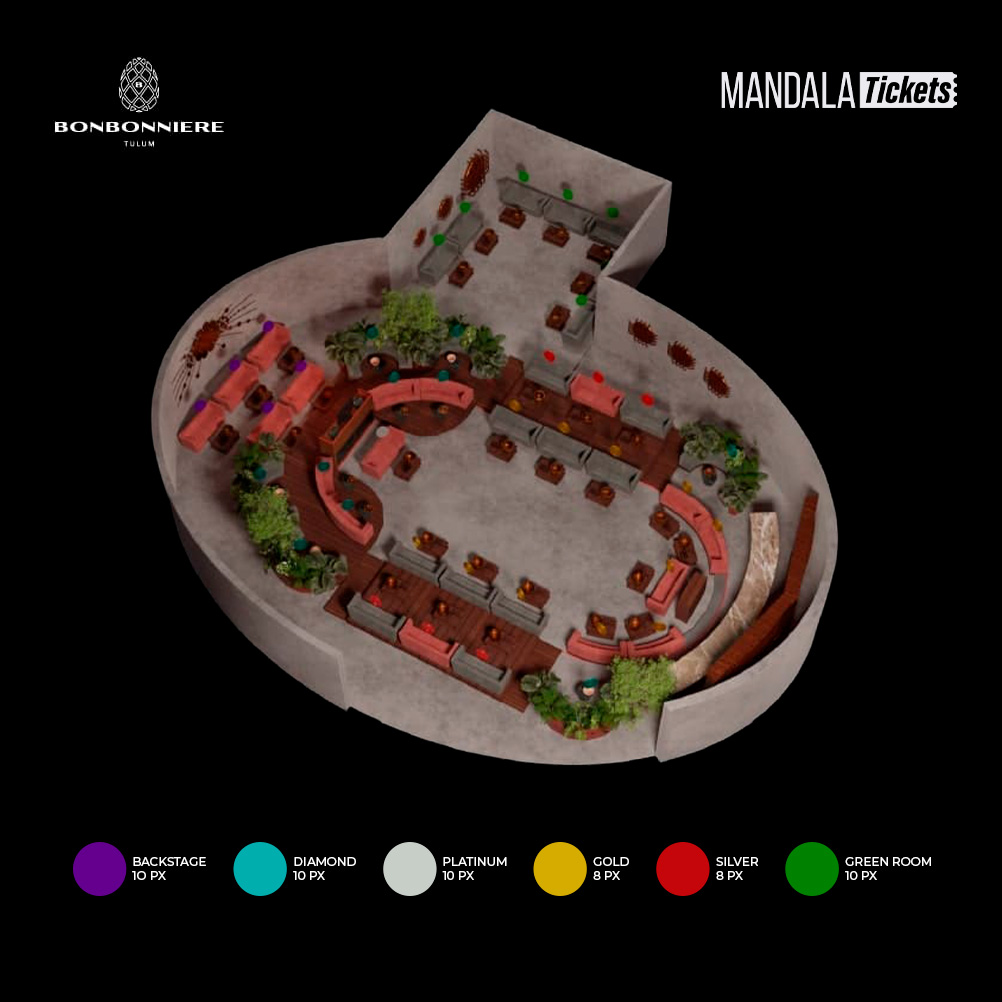 D'Cave Nightclub Cancún - Layout map and area distribution